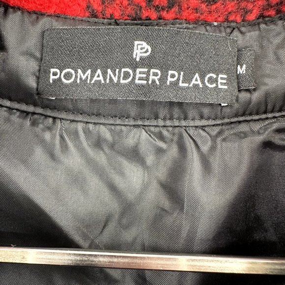 Pomander Place Tuckernuck Austen Shirt Jacket Red Buffalo Check Wool Shacket M - Picture 3 of 7